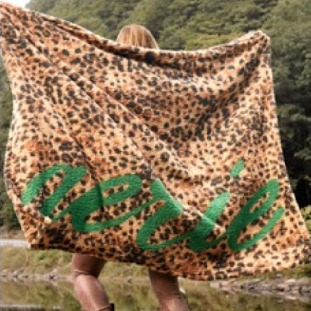Aerie fuzzy cheetah blanket